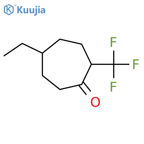5-ethyl-2-(trifluoromethyl)cycloheptan-1-one structure