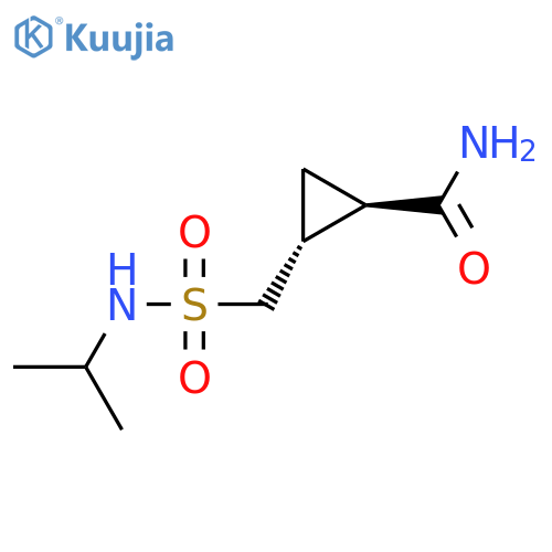 rac-(1R,2R)-2-{[(propan-2-yl)sulfamoyl]methyl}cyclopropane-1-carboxamide structure