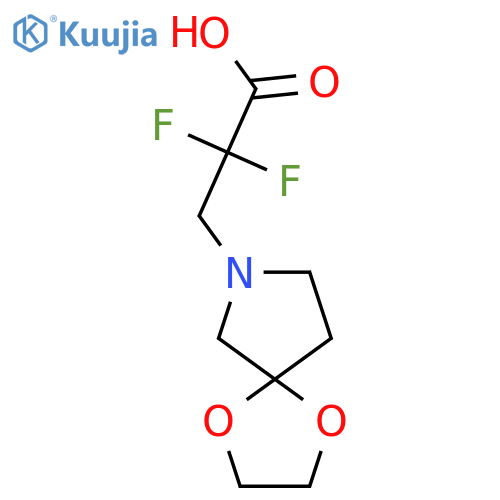 3-{1,4-Dioxa-7-azaspiro[4.4]nonan-7-yl}-2,2-difluoropropanoic acid structure
