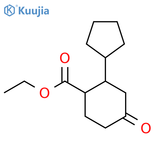 Ethyl 2-cyclopentyl-4-oxocyclohexane-1-carboxylate structure
