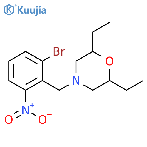 Morpholine, 4-[(2-bromo-6-nitrophenyl)methyl]-2,6-diethyl- structure