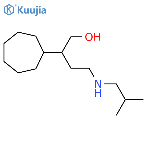 2-Cycloheptyl-4-[(2-methylpropyl)amino]butan-1-ol structure