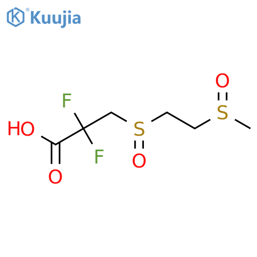 2,2-Difluoro-3-(2-methylsulfinylethylsulfinyl)propanoic acid structure