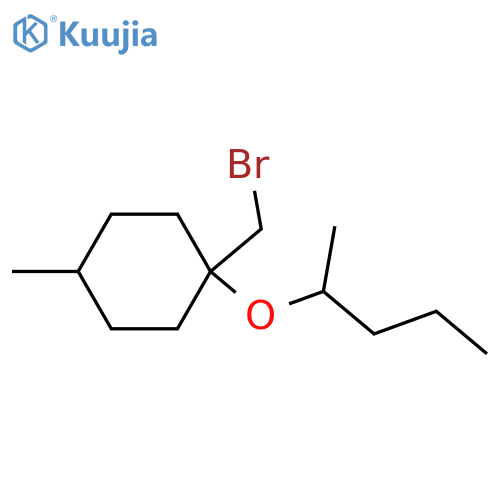 1-(bromomethyl)-4-methyl-1-(pentan-2-yloxy)cyclohexane structure
