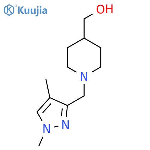 {1-[(1,4-dimethyl-1H-pyrazol-3-yl)methyl]piperidin-4-yl}methanol structure