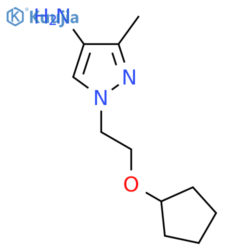 1-2-(cyclopentyloxy)ethyl-3-methyl-1H-pyrazol-4-amine structure