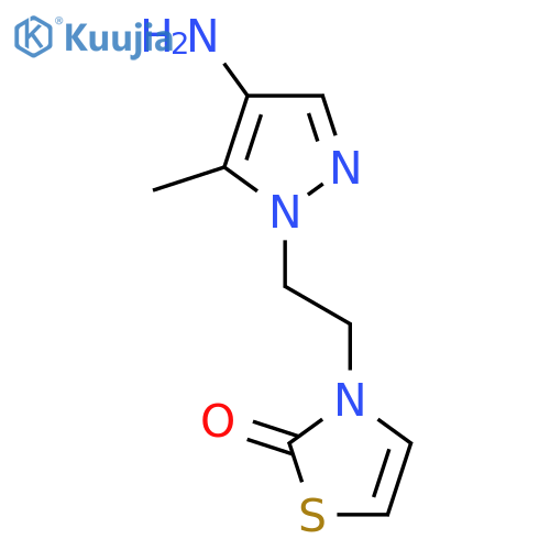 3-2-(4-amino-5-methyl-1H-pyrazol-1-yl)ethyl-2,3-dihydro-1,3-thiazol-2-one structure