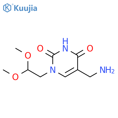 2,4(1H,3H)-Pyrimidinedione, 5-(aminomethyl)-1-(2,2-dimethoxyethyl)- structure