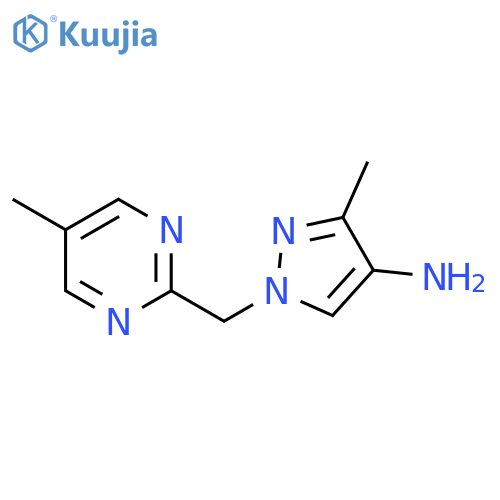 3-methyl-1-(5-methylpyrimidin-2-yl)methyl-1H-pyrazol-4-amine structure