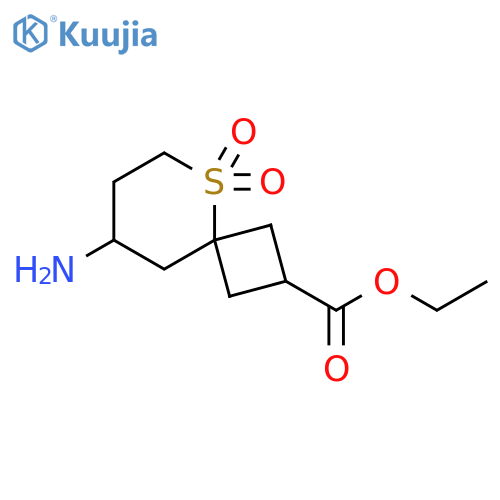5-Thiaspiro[3.5]nonane-2-carboxylic acid, 8-amino-, ethyl ester, 5,5-dioxide structure