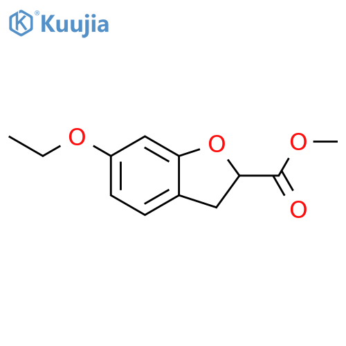 2-Benzofurancarboxylic acid, 6-ethoxy-2,3-dihydro-, methyl ester structure