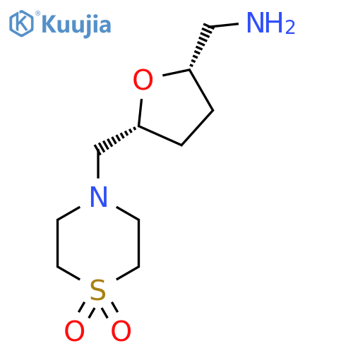 rac-4-{[(2R,5S)-5-(aminomethyl)oxolan-2-yl]methyl}-1lambda6-thiomorpholine-1,1-dione structure