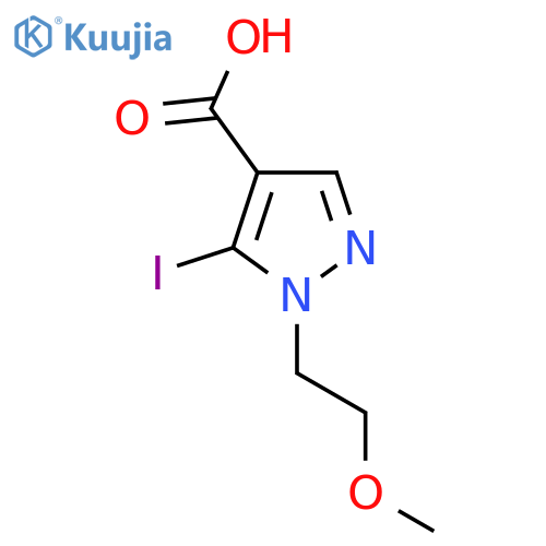 5-iodo-1-(2-methoxyethyl)-1H-pyrazole-4-carboxylic acid structure