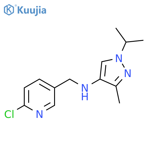 N-(6-chloropyridin-3-yl)methyl-3-methyl-1-(propan-2-yl)-1H-pyrazol-4-amine structure