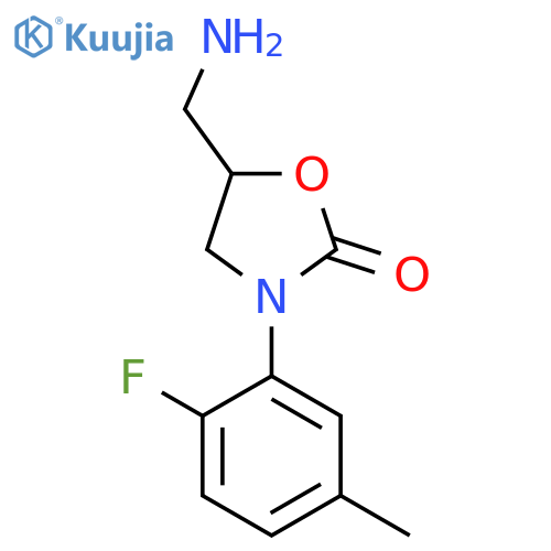 2-Oxazolidinone, 5-(aminomethyl)-3-(2-fluoro-5-methylphenyl)- structure