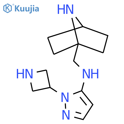 N-({7-azabicyclo2.2.1heptan-1-yl}methyl)-1-(azetidin-3-yl)-1H-pyrazol-5-amine structure