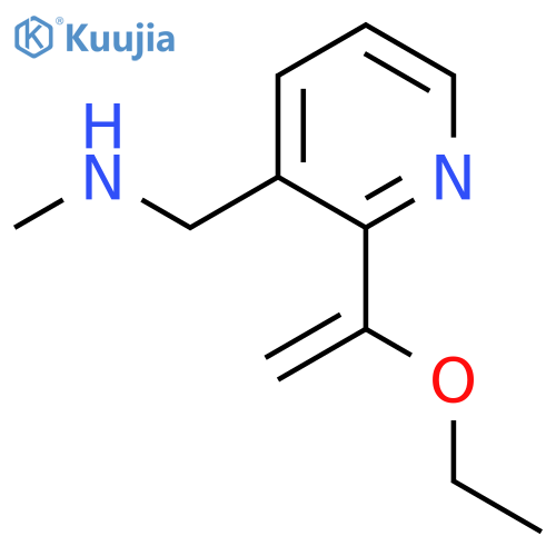 {[2-(1-Ethoxyethenyl)pyridin-3-yl]methyl}(methyl)amine structure