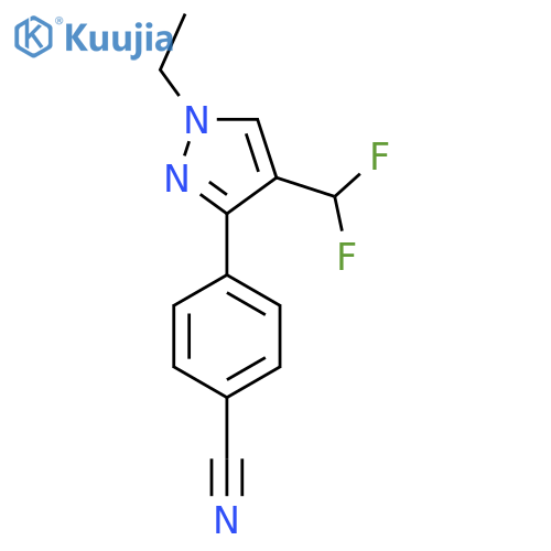 4-4-(difluoromethyl)-1-ethyl-1H-pyrazol-3-ylbenzonitrile structure