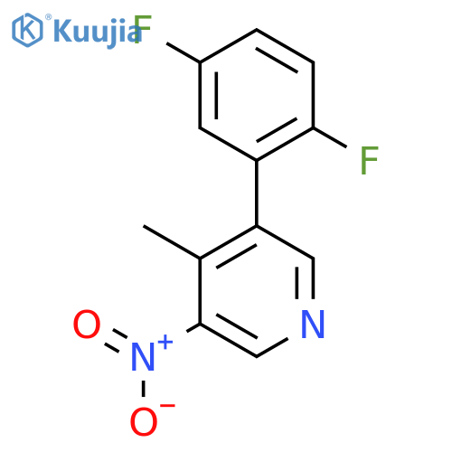 3-(2,5-Difluorophenyl)-4-methyl-5-nitropyridine structure