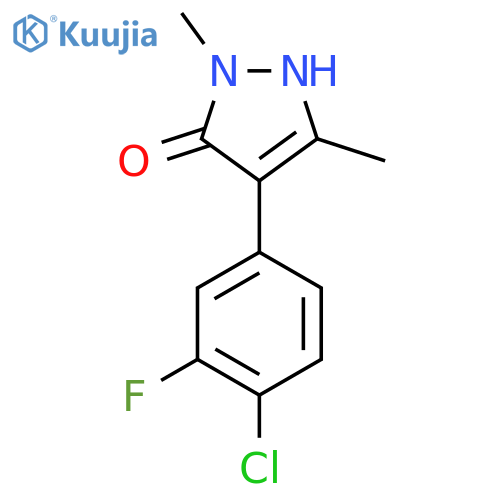 4-(4-chloro-3-fluorophenyl)-1,3-dimethyl-1H-pyrazol-5-ol structure