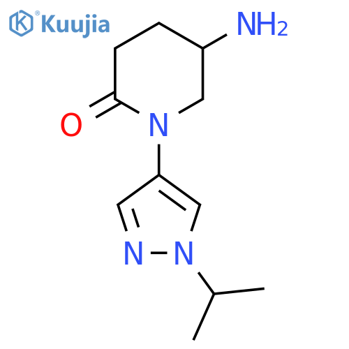 5-amino-1-[1-(propan-2-yl)-1H-pyrazol-4-yl]piperidin-2-one structure