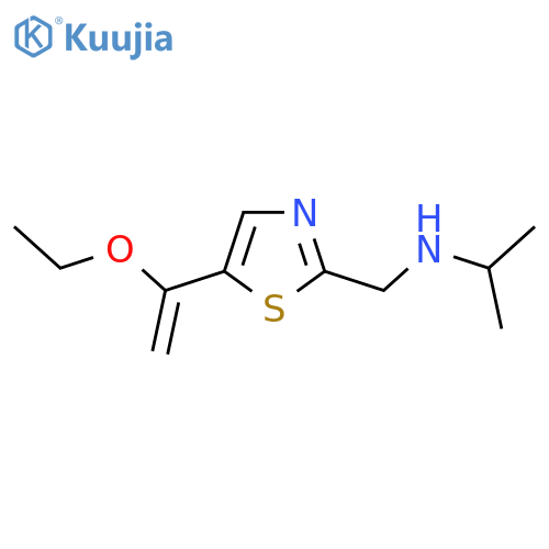 {[5-(1-Ethoxyethenyl)-1,3-thiazol-2-yl]methyl}(propan-2-yl)amine structure