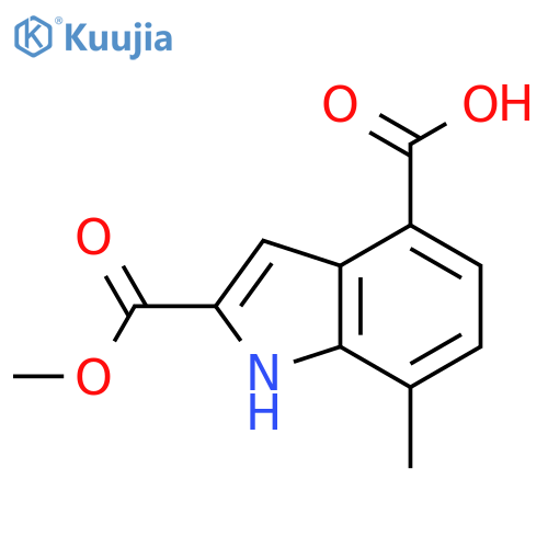 1H-Indole-2,4-dicarboxylic acid, 7-methyl-, 2-methyl ester structure