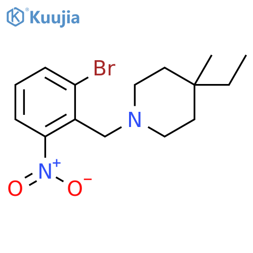 Piperidine, 1-[(2-bromo-6-nitrophenyl)methyl]-4-ethyl-4-methyl- structure
