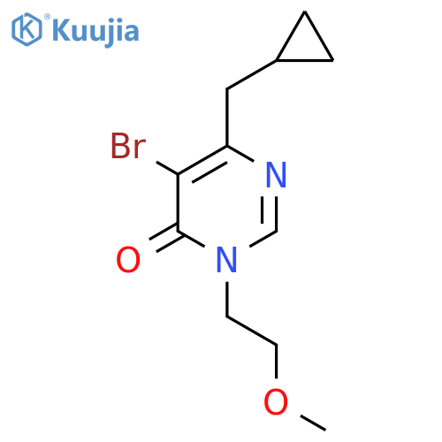 5-bromo-6-(cyclopropylmethyl)-3-(2-methoxyethyl)-3,4-dihydropyrimidin-4-one structure