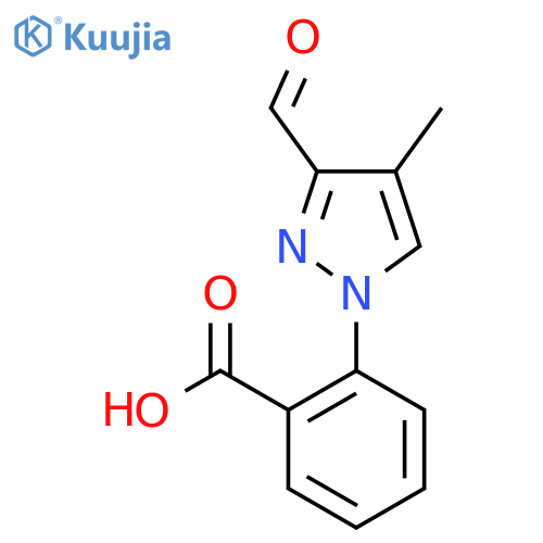 2-(3-formyl-4-methyl-1H-pyrazol-1-yl)benzoic acid structure