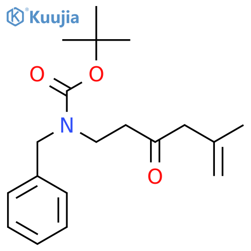 tert-butyl N-benzyl-N-(5-methyl-3-oxohex-5-en-1-yl)carbamate structure