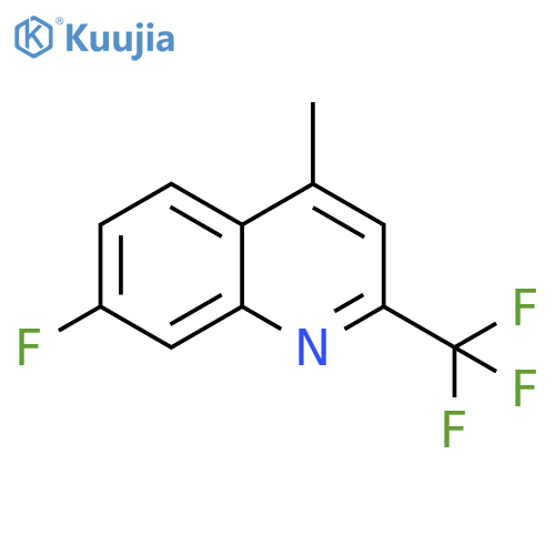 Quinoline, 7-fluoro-4-methyl-2-(trifluoromethyl)- structure
