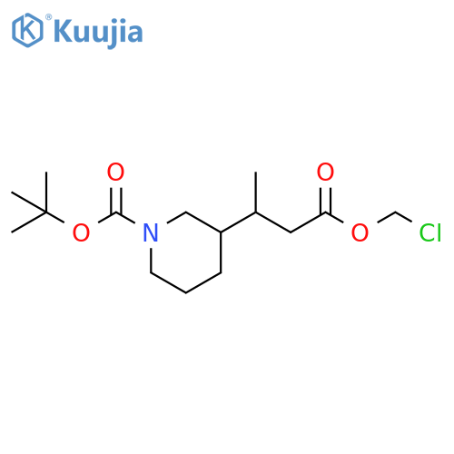 3-Piperidinepropanoic acid, 1-[(1,1-dimethylethoxy)carbonyl]-β-methyl-, chloromethyl ester structure