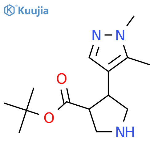 tert-butyl 4-(1,5-dimethyl-1H-pyrazol-4-yl)pyrrolidine-3-carboxylate structure