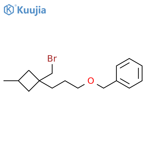 Benzene, [[3-[1-(bromomethyl)-3-methylcyclobutyl]propoxy]methyl]- structure
