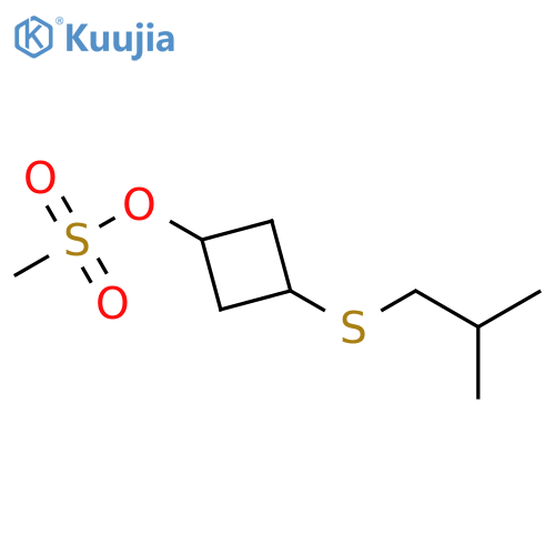 Cyclobutanol, 3-[(2-methylpropyl)thio]-, 1-methanesulfonate structure