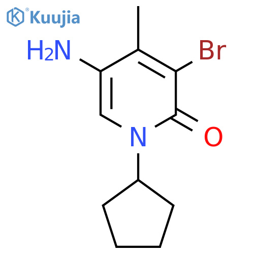 5-amino-3-bromo-1-cyclopentyl-4-methyl-1,2-dihydropyridin-2-one structure