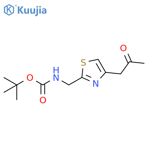 Carbamic acid, N-[[4-(2-oxopropyl)-2-thiazolyl]methyl]-, 1,1-dimethylethyl ester structure