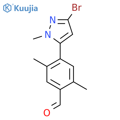 4-(3-bromo-1-methyl-1H-pyrazol-5-yl)-2,5-dimethylbenzaldehyde structure