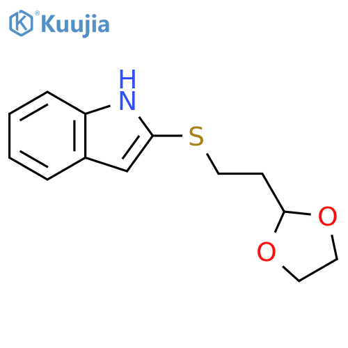 1H-Indole, 2-[[2-(1,3-dioxolan-2-yl)ethyl]thio]- structure