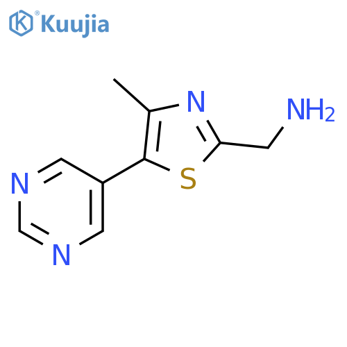 2-Thiazolemethanamine, 4-methyl-5-(5-pyrimidinyl)- structure
