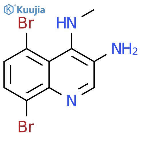 3,4-Quinolinediamine, 5,8-dibromo-N4-methyl- structure