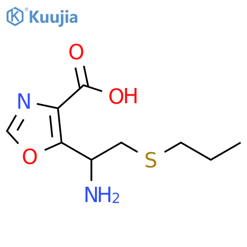 4-Oxazolecarboxylic acid, 5-[1-amino-2-(propylthio)ethyl]- structure