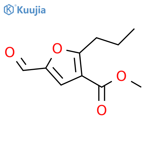 3-Furancarboxylic acid, 5-formyl-2-propyl-, methyl ester structure
