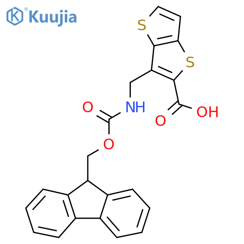 6-[(9H-Fluoren-9-ylmethoxycarbonylamino)methyl]thieno[3,2-b]thiophene-5-carboxylic acid structure