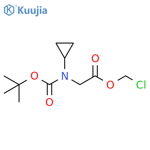 Glycine, N-cyclopropyl-N-[(1,1-dimethylethoxy)carbonyl]-, chloromethyl ester structure