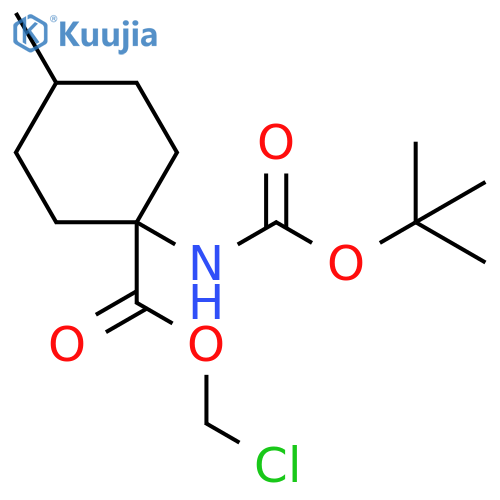 Cyclohexanecarboxylic acid, 1-[[(1,1-dimethylethoxy)carbonyl]amino]-4-methyl-, chloromethyl ester structure
