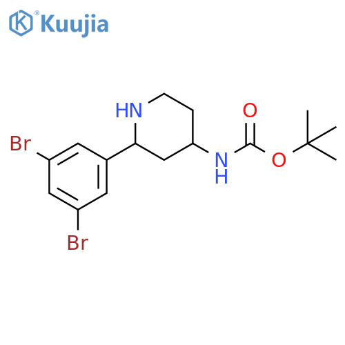 tert-butyl N-[2-(3,5-dibromophenyl)piperidin-4-yl]carbamate structure