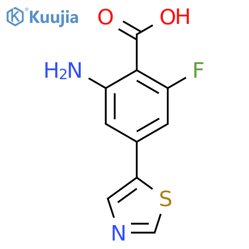 2-Amino-6-fluoro-4-(1,3-thiazol-5-yl)benzoic acid structure