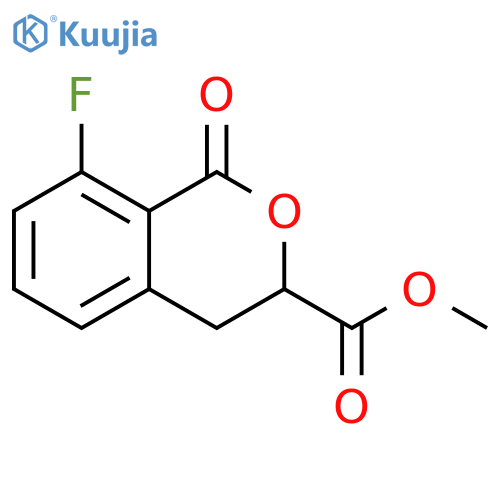 methyl 8-fluoro-1-oxo-3,4-dihydro-1H-2-benzopyran-3-carboxylate structure
